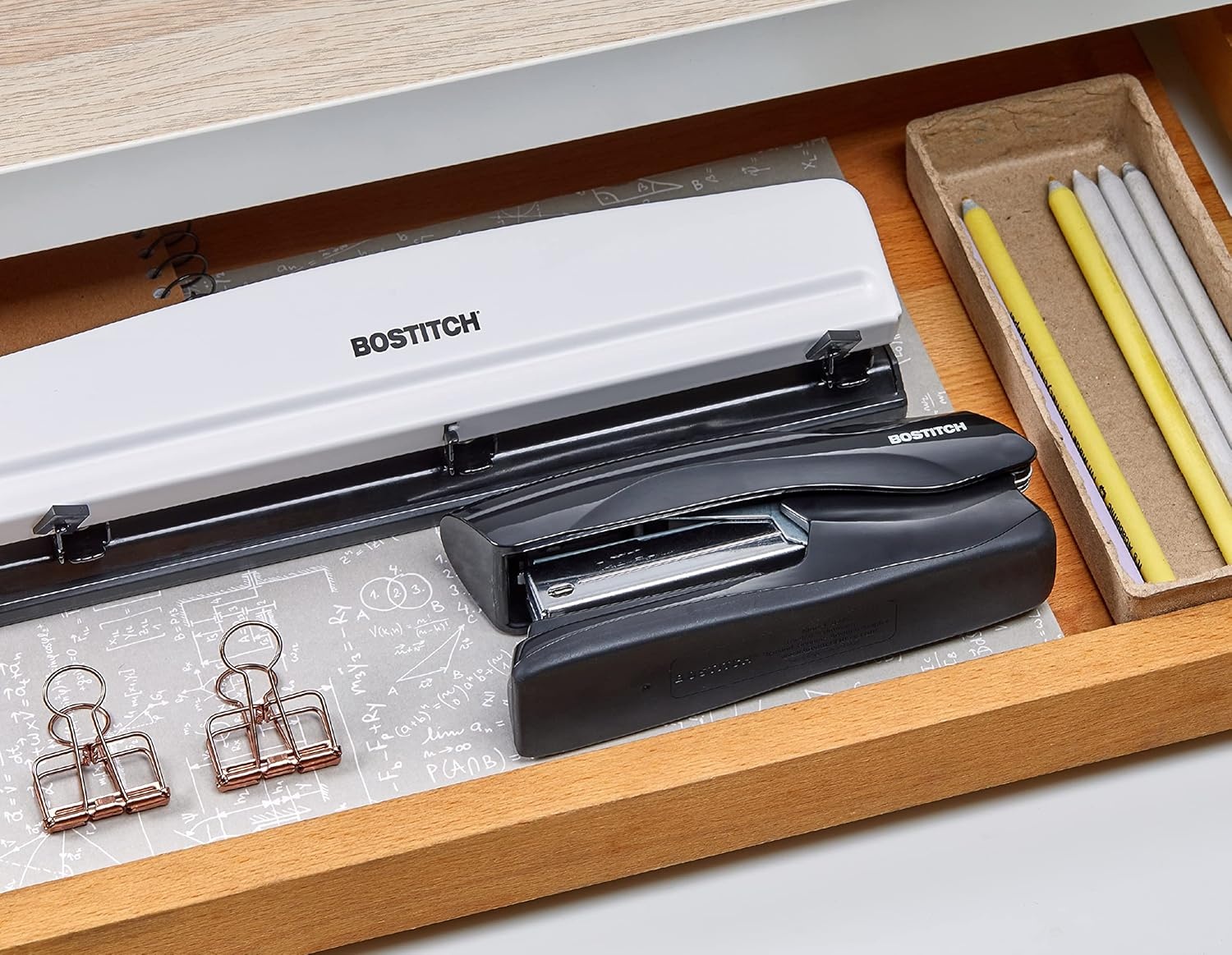 image:imageBostitch Office Heavy Duty Stapler 40 Sheet Capacity No Jam Half Strip Fits into the Palm of Your Hand For Classroom Office or Desk Black 3PackBlack