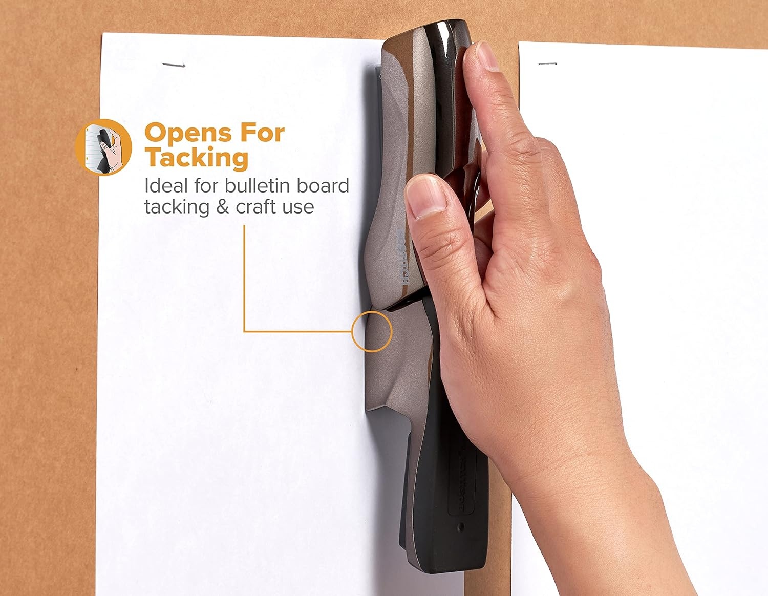 image:imageBostitch Office Heavy Duty Stapler 40 Sheet Capacity No Jam Half Strip Fits into the Palm of Your Hand For Classroom Office or Desk Black 3PackBlack Chrome