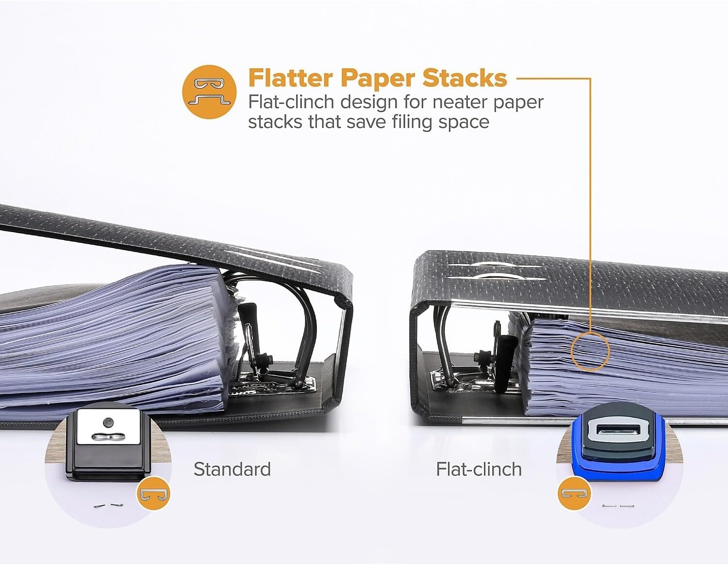 image:imageBostitch Office Heavy Duty Stapler 40 Sheet Capacity No Jam Half Strip Fits into the Palm of Your Hand For Classroom Office or Desk Black 3PackMetallic Blue