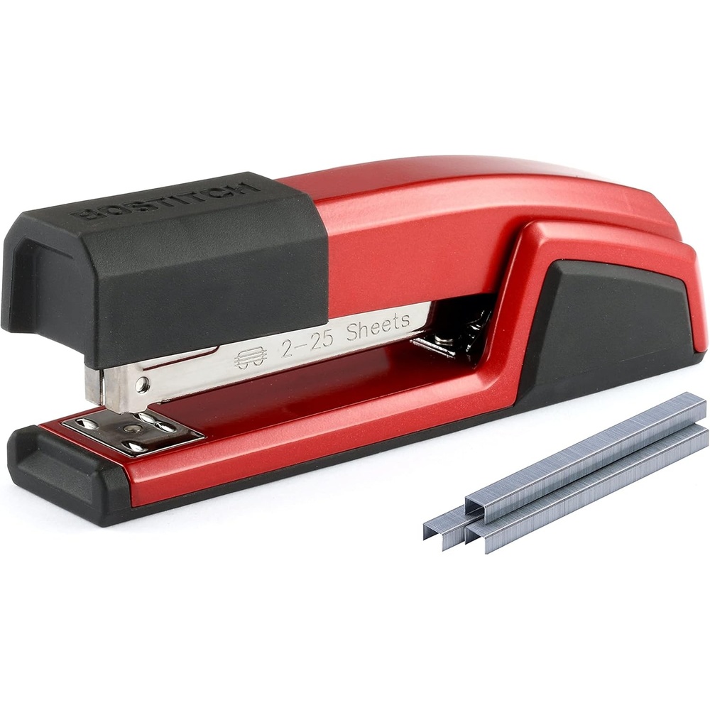 image:imageBostitch Office Epic Metal 3 in 1 Stapler 25 Sheet Capacity Includes 210 Staples in Staple Storage Compartment amp Integrated RemoverRed