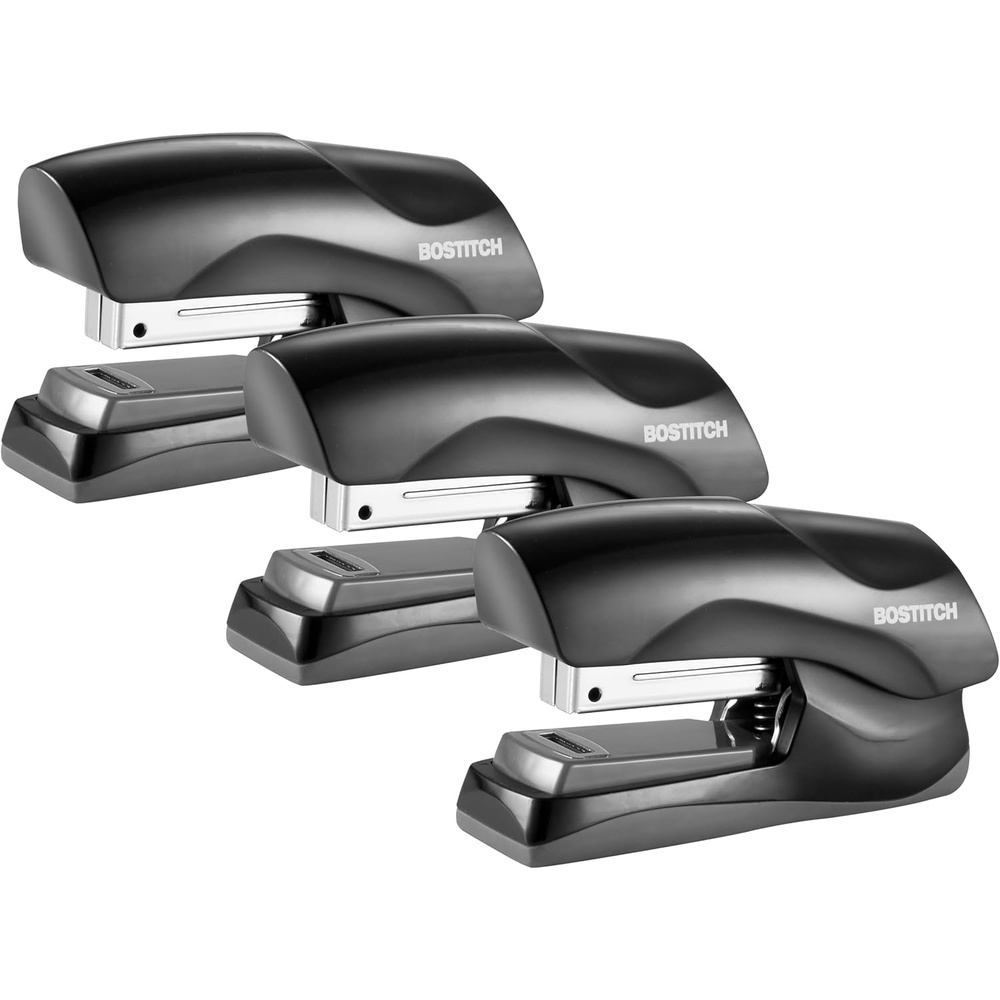 image:imageBostitch Office Heavy Duty Stapler 40 Sheet Capacity No Jam Half Strip Fits into the Palm of Your Hand For Classroom Office or Desk Black 3PackBlack Compact 3pack