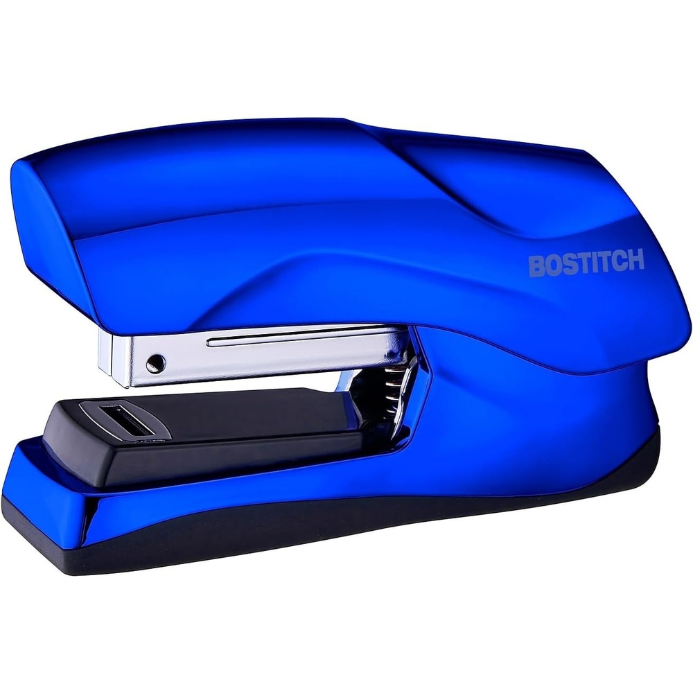 image:imageBostitch Office Heavy Duty Stapler 40 Sheet Capacity No Jam Half Strip Fits into the Palm of Your Hand For Classroom Office or Desk Black 3PackMetallic Blue