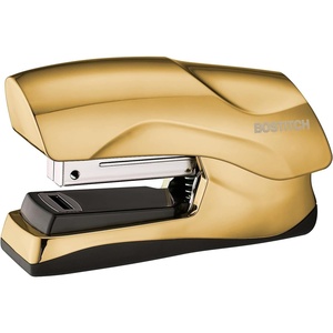 image:imageBostitch Office Heavy Duty Stapler 40 Sheet Capacity No Jam Half Strip Fits into the Palm of Your Hand For Classroom Office or Desk Black 3PackGold Chrome