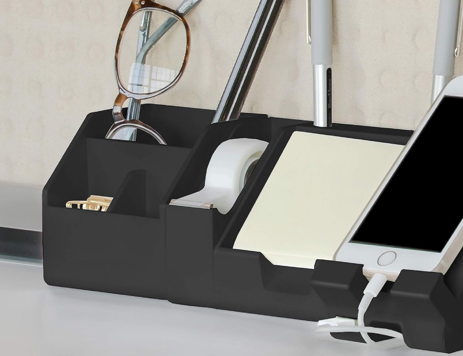image:imageBostitch Office Konnect Tape Dispenser with Premium Singlesided Tape Sticks to Desk Gray KTTAPEGRAYBlack