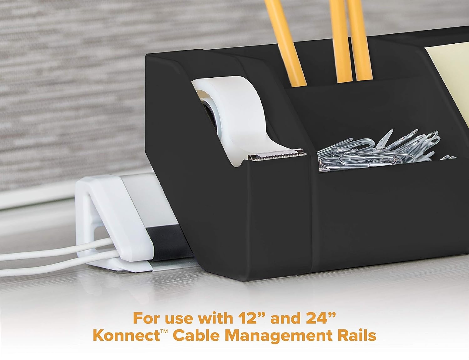 image:imageBostitch Office Konnect Tape Dispenser with Premium Singlesided Tape Sticks to Desk Gray KTTAPEGRAYBlack