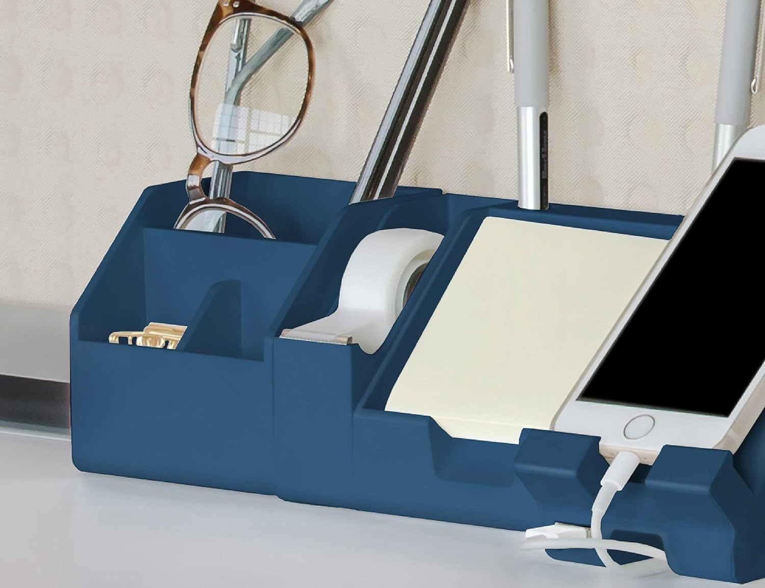 image:imageBostitch Office Konnect Tape Dispenser with Premium Singlesided Tape Sticks to Desk Gray KTTAPEGRAYBlue