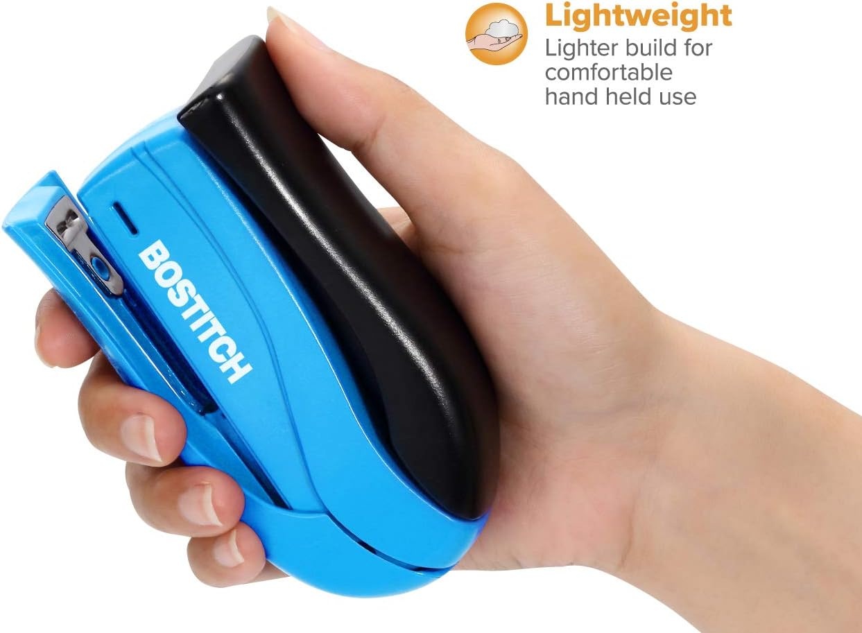 image:imageBostitch Office inSHAPE Compact Stapler 15 Sheet Capacity One Finger No Effort Spring Powered BlackGrayAssorted Stapler No Color Choice