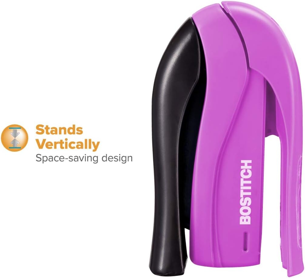 image:imageBostitch Office inSHAPE Compact Stapler 15 Sheet Capacity One Finger No Effort Spring Powered BlackGrayAssorted Stapler No Color Choice