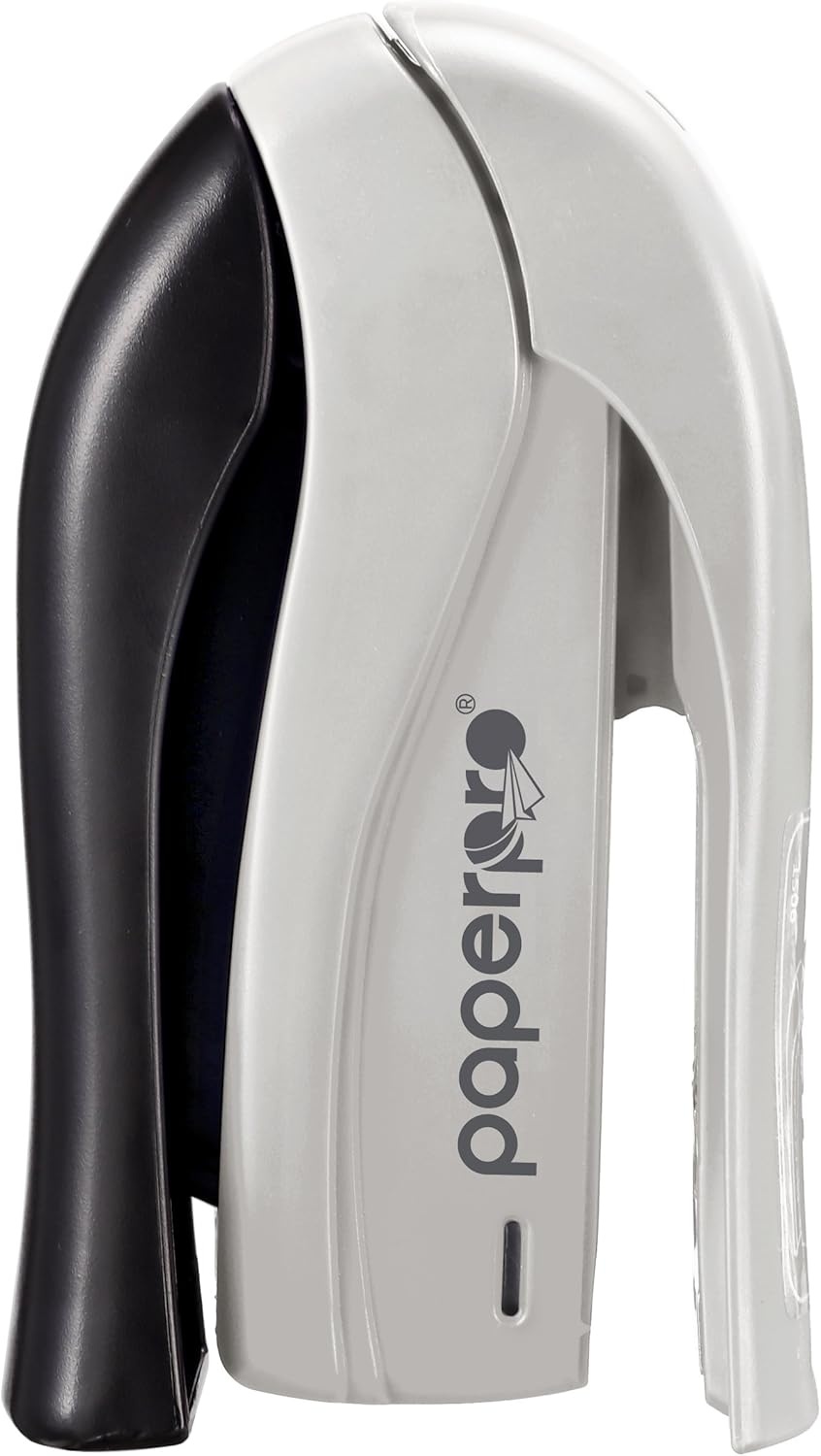 image:imageBostitch Office inSHAPE Compact Stapler 15 Sheet Capacity One Finger No Effort Spring Powered BlackGrayAssorted Stapler No Color Choice