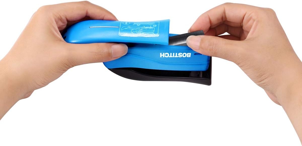 image:imageBostitch Office inSHAPE Compact Stapler 15 Sheet Capacity One Finger No Effort Spring Powered BlackGrayAssorted Stapler No Color Choice